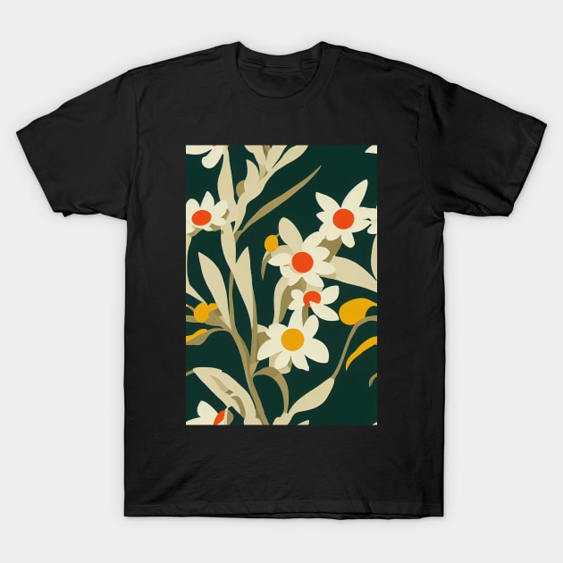 Beautiful Stylized White Flowers, for all those who love nature #207 T-Shirt by Endless-Designs